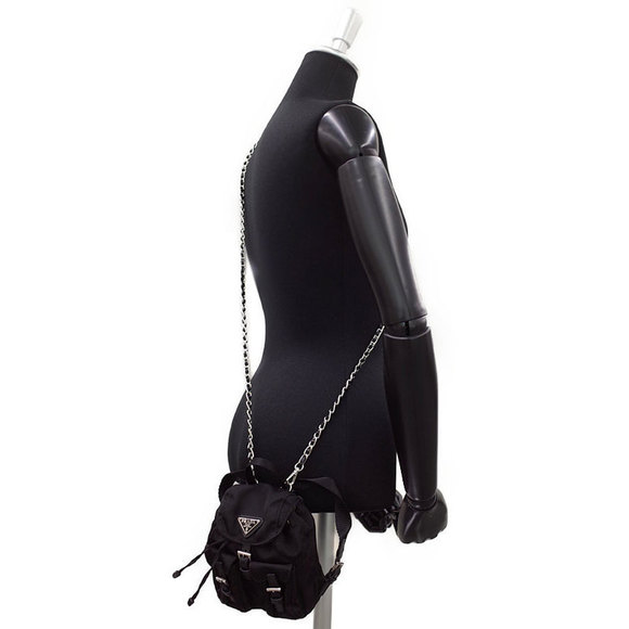 Prada Backpack Type Mini Chain Shoulder Bag Black - Picture 9 of 9